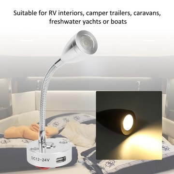 СВЕТОДИОДНАЯ ЛАМПА ДЛЯ ЧТЕНИЯ ДЛЯ ПРИЦЕПОВ-КАРАВАНОВ СЕНСОРНАЯ 12-24В РЕГУЛИРУЕМАЯ