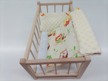 KOŁYSKA DREWNIANA dla lalek + POŚCIEL - PRODUCENT.
