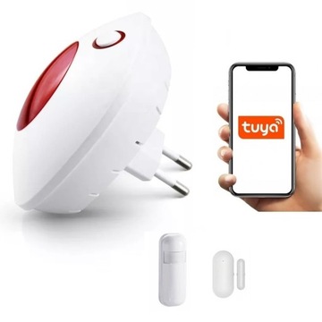 BEZPRZEWODOWA SYRENA ALARM 110DB WiFi TUYA + 1xPIR