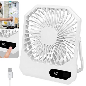 MAŁY WENTYLATOR USB WIATRAK BIURKOWY PRZENOŚNY CICHY WIATRACZEK NA BIURKO