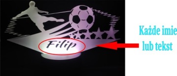 3D СВЕТОДИОДНАЯ ЛАМПА С ПУЛЬТОМ ФУТБОЛИКА С ИМЕНЕМ ПОДАРКА