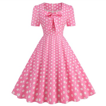 Damska sukienka w stylu retro z lat 50. 60. Rockabilly, M