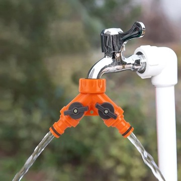 ТРОЙНИК ДЛЯ ШЛАНГОВ, РАСПРЕДЕЛИТЕЛЬ ВОДЫ ДЛЯ САДОВОГО ШЛАНГА С КЛАПАНАМИ И КОНЦАМИ