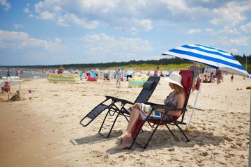 Складной садовый пляжный зонт, УФ-фильтр 50 + чехол Captain Mike