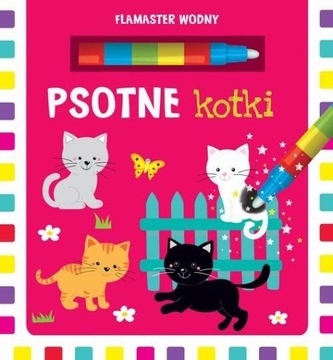 PSOTNE KOTKI KSIĄŻECZKA FLAMASTER WODNY