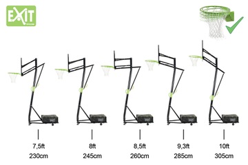 НАБОР БАСКЕТБОЛЬНОЙ КОРЗИНЫ БАСКЕТБОЛЬНАЯ КОРЗИНА EXIT GALAXY 230-305 СМ
