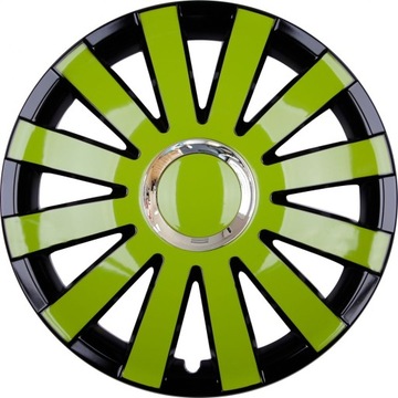 KOŁPAKI 13 ZIELONE ONYX UNIWERSALNE CHROM POŁYSK