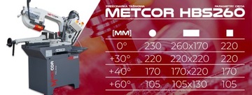 ЛЕНТОЧНОПИЛЬНЫЙ СТАНОК ДЛЯ РЕЗКИ МЕТАЛЛА CORMAK METCOR HBS260 260 мм КОМПЛЕКТ 400 В