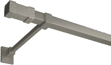 Karnisz kwadro metalowy poj. 300 cm bez żabek 7 kolorów 3 m kwadratowy