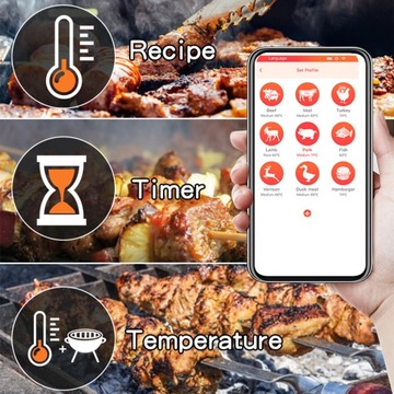 Беспроводной термометр для мяса 492FT Smart BT Meat