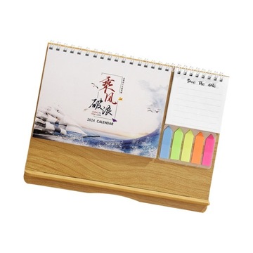 Kalendarz na biurko 2024 Ozdoby z karteczkami samoprzylepnymi Kalendarz mie