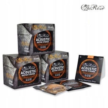PROFESJONALNE STRUNY DO GITARY AKUSTYCZNEJ MIĘKKIE THE ROSE RX-A30 11-50