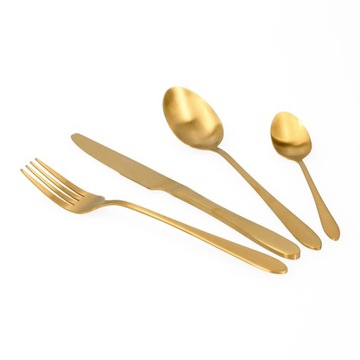 Золотые столовые приборы SET 4 SET ABELE 16 предметов HOMLA