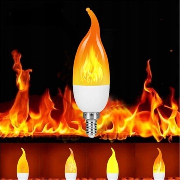 4шт светодиодная лампа E14 с пламенем
