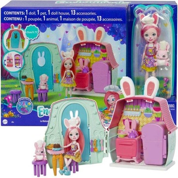 ENCHANTIMALS Mały Domek Króliczka Lalka Bree Bunny