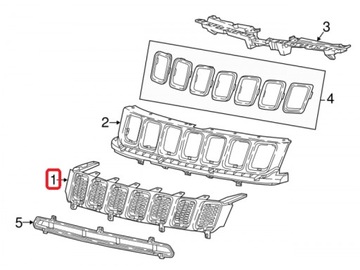 17-18 JEEP COMPASS OEM FRONTA NÁRAZNÍK MASKA