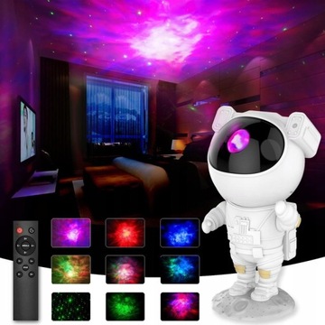 PROJEKTOR GWIAZD DLA DZIECI LAMPKA NOCNA LED DO POKOJU ASTRONAUTA PILOT 3w1
