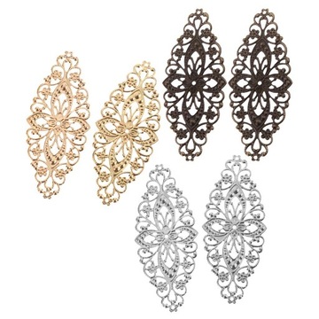 2х50 штук металлических филигранных подвесок