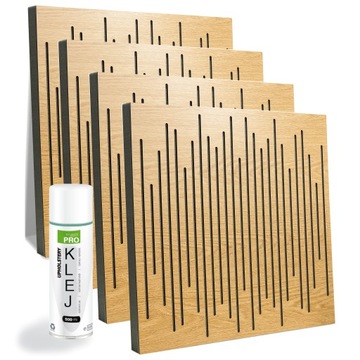 Panele Akustyczne AcuPanel Oak 50x50 4szt + Klej