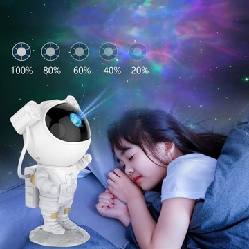 PROJEKTOR LED GALAXY ASTRONAUTA GWIAZD NIEBA LAMPKA NOCNA Z TIMER I PILOT
