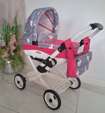Солидная польская кукольная коляска, глубокая кукла Adbor LILY