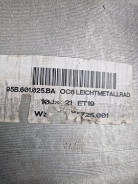 ЛЕГКОСПЛАВНЫЙ ДИСК OE ЛЕГКОСПЛАВНЫЙ ДИСК PORSCHE Macan 95B601025 10Jx21 ET 19