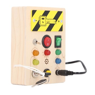 Детская деревянная светодиодная игрушка, образовательная имитация ключа, замок Y6