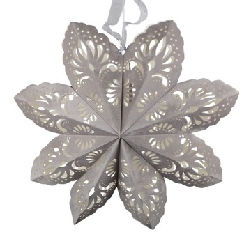 GWIAZDA zawieszka 3D AKSAMITNA szara śr. 50cm