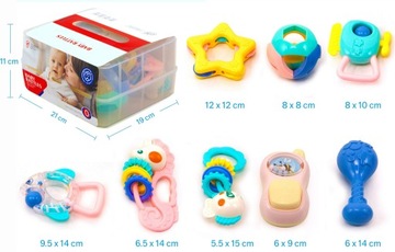 СЕНСОРНАЯ ИГРУШКА-ПРЕСЫЧКА-ПОГРЕМКА, НАБОР 8 ШТ. XXL В КОРОБКЕ