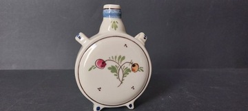 Mała fajansowa buteleczka malowana vintage design