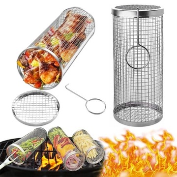 Корзина для гриля для овощей Поворотная сетчатая решетка для гриля 20 x 9 см