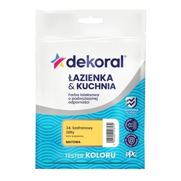 Tester próbnik farby Dekoral Łazienka&Kuchnia szafranowy żółty 0,03L