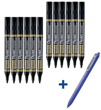 Marker Permanentny Pentel N850 okrągły 12x +GRATIS