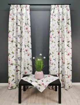 Zasłona gotowa 140x250 różowa magnolia kwiaty 3d