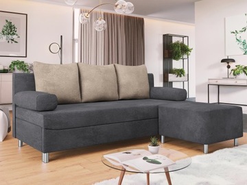 KANAPA 3 osobowa rozkładana DOVER mała Sofa + Pufa