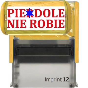 PIECZĄTKA ŻÓŁTA AUTOMATYCZNA NAPIS PIE*DOLE NIE ROBIE GADŻET ŚMIESZNA
