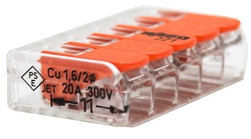 25x WAGO Szybkozłączka 5x0,14-4mm2, drut/linka