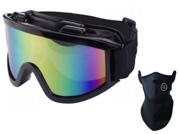 GOGLE NARCIARSKIE SNOWBOARD NARTY OKULARY + MASKA