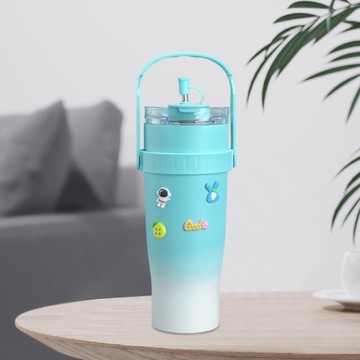 Бутылка для воды 1200мл с крышкой Бутылка для воды с трубочкой, синяя