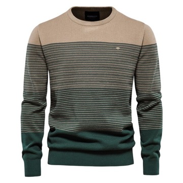 Sweter męski elegancki klasyczny norweski wzór
