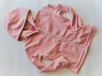 RESERVED bluza POLAR kaptur zamek RÓŻ i srebro 128