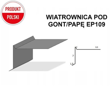 Wiatrownica pod gont, papę EP109 RÓŻNE KOLORY 1MB