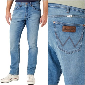 Męskie spodnie jeansowe proste Wrangler GREENSBORO W44 L34