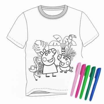 T-shirt do kolorowania pisakami Peppa r.110-116