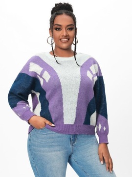 Shein Curve fioletowy dzianinowy sweter XL