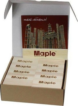 DREWNIANE KLOCKI MAPLE EDUKACYJNE ECOPAK 100 SZT.