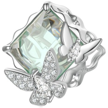 Charms Zawieszka Charms Srebro 925 Kryształ Motylki Trusky