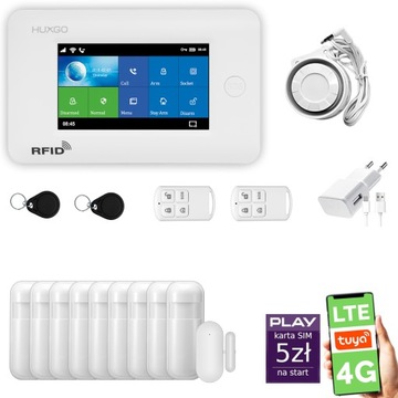 Alarm bezprzewodowy WiFi + GSM 4G LTE z aplikacją TUYA , HUXGO HXA006 4G