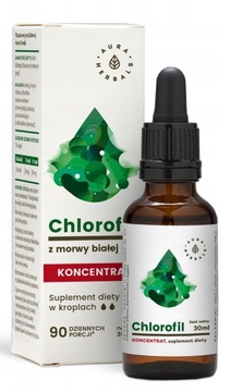 Aura Herbals | Chlorofil z morwy białej | KONCENTRAT | krople | 30 ml