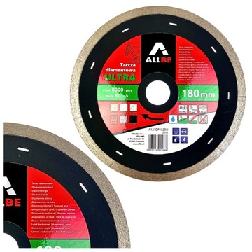 TARCZA DIAMENTOWA DO GRESU 180X1,6X8X25,4MM ALLBE